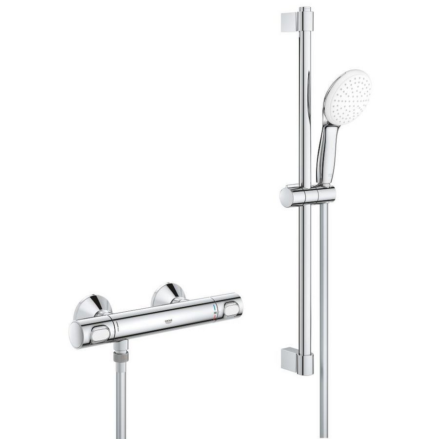 Grohtherm 500 Comfortset Tempesta 110 glijstangset 600mm 1 straalsoort chroom  incl. s-koppelingen (prof)