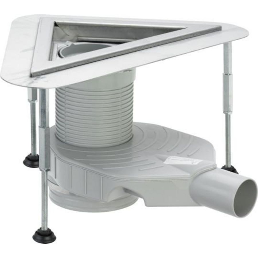 hoekafvoer DN 40/50 RVS/geslepen