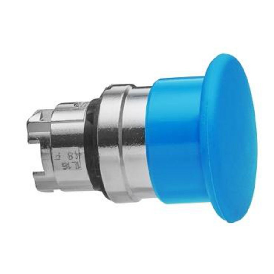 Drukknop paddestoel 40mm Terugverend 22mm Ongemarkeerd Blauw