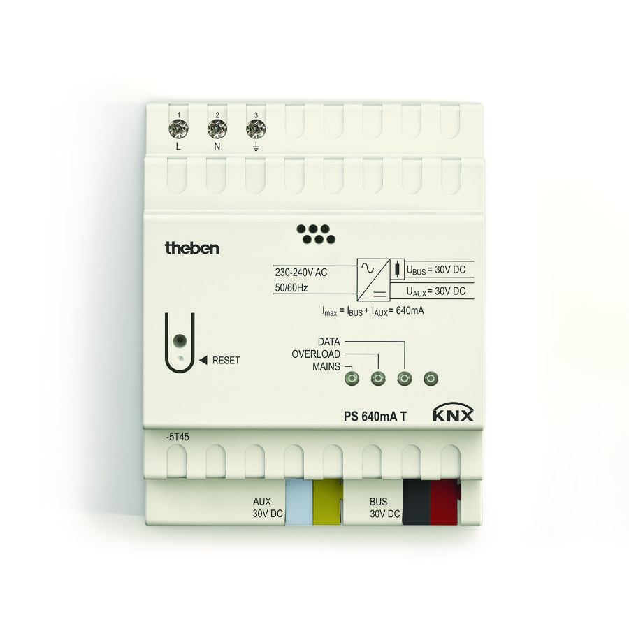 Spanningsvoorziening KNX met hulpvoeding 640 mA