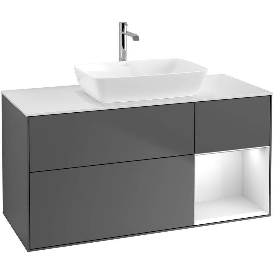 Wastafelonderkast Finion 1200x603x501mm Antr. Matt Lacquer G831GFGK