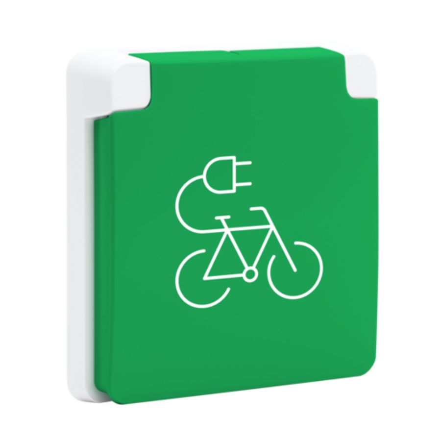 Spuitwaterdicht fietsoplaadpunt 16A/250Vac insteek wit