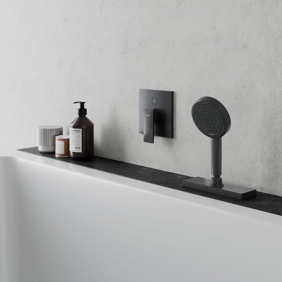 Metropol 1-hendel afbouwdeel inbouwbadmengkraan voor 2 functies Brushed Black Chrome