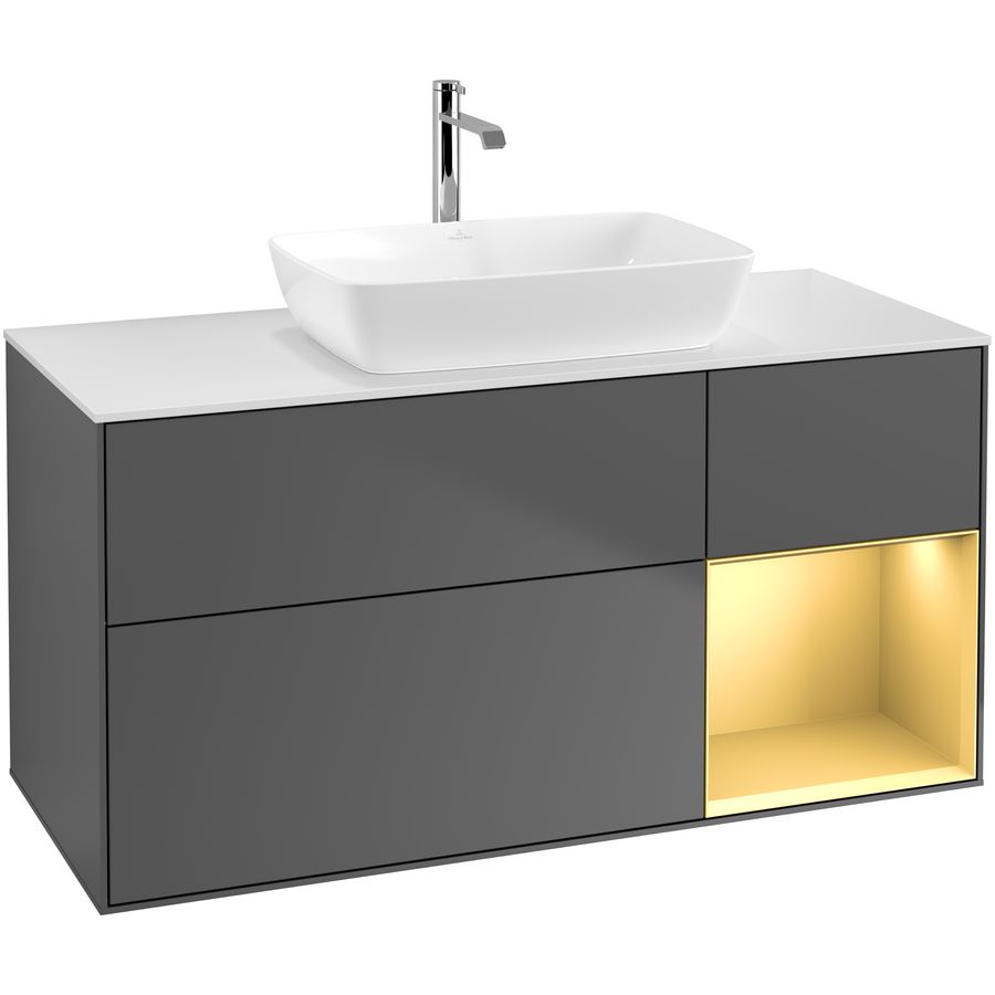 Wastafelonderkast Finion 1200x603x501mm Antr. Matt Lacquer G831HFGK