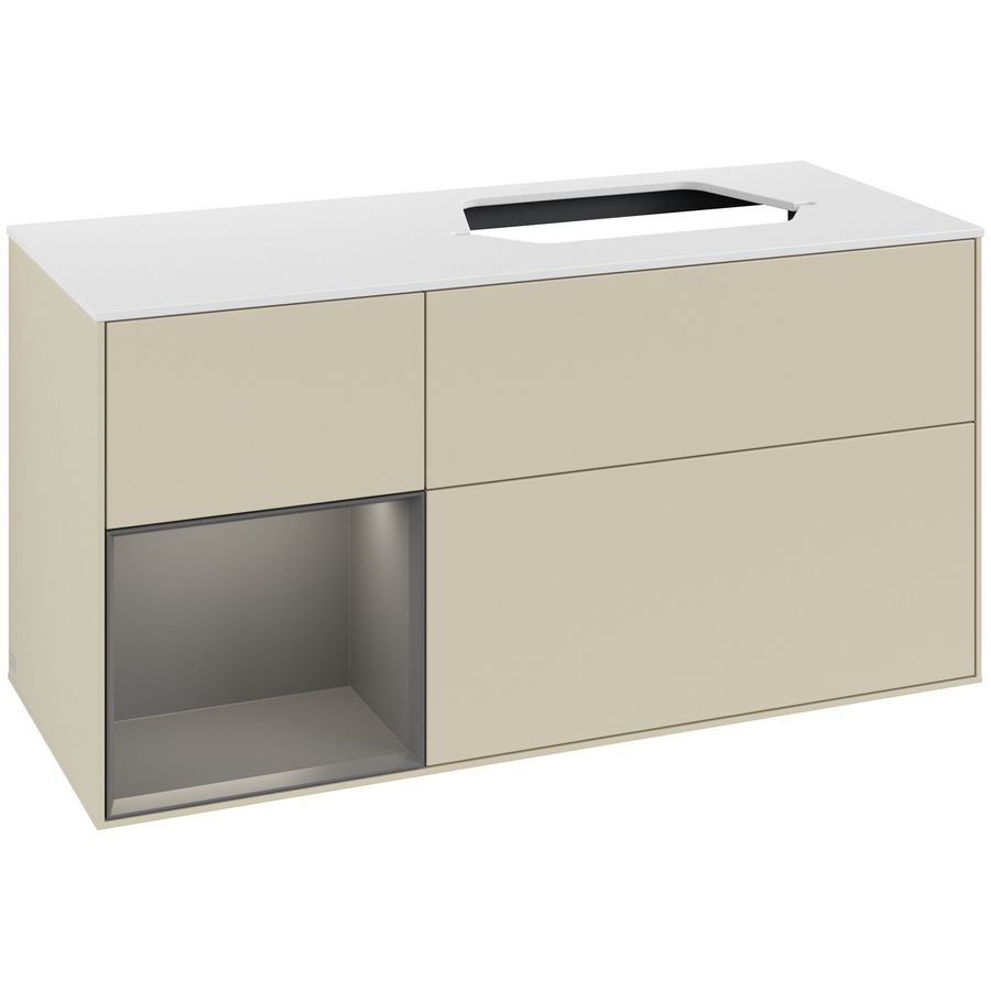 Wastafelonderkast Finion 1200x603x501mm S.Grey Matt Lacquer G391GKHJ