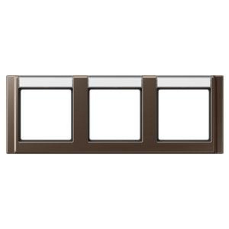 Afdekraam 3-voudig tekstvak hor. A500 mokka VVE=10