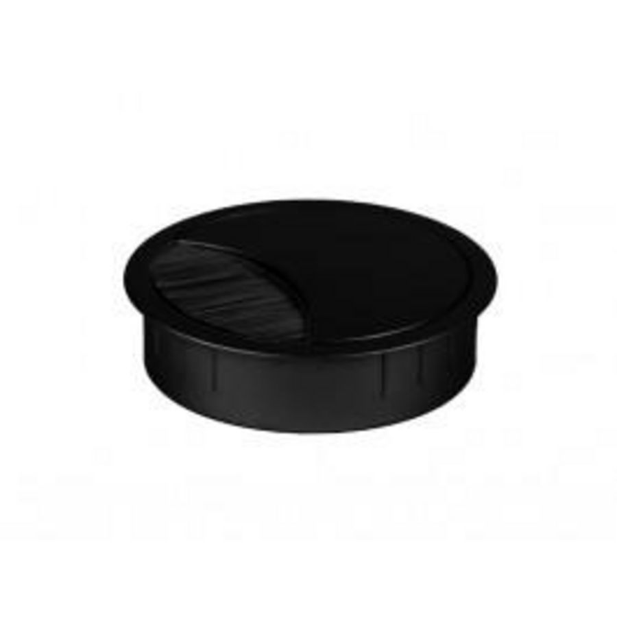 Loop Round 80mm zwartmet borstel kabeluitsparing halvemaan