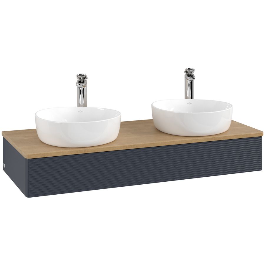 Wastafelonderkast Antao 1200x190x500mm Mid.Blue Matt Lacquer K13151HG
