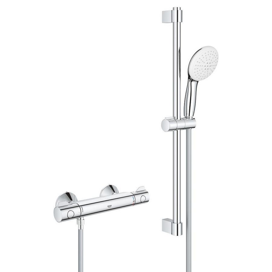 Grohtherm 800 Comfortset 150mm 600mm 8,0L/min. chroom  incl. s-koppelingen (prof)
