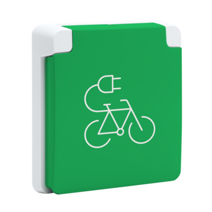 Spuitwaterdicht fietsoplaadpunt 16A/250Vac insteek grijs