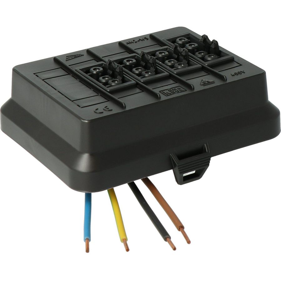AK2-W5Deksel3x3p + 1x4p Wieland zwart VVE=10