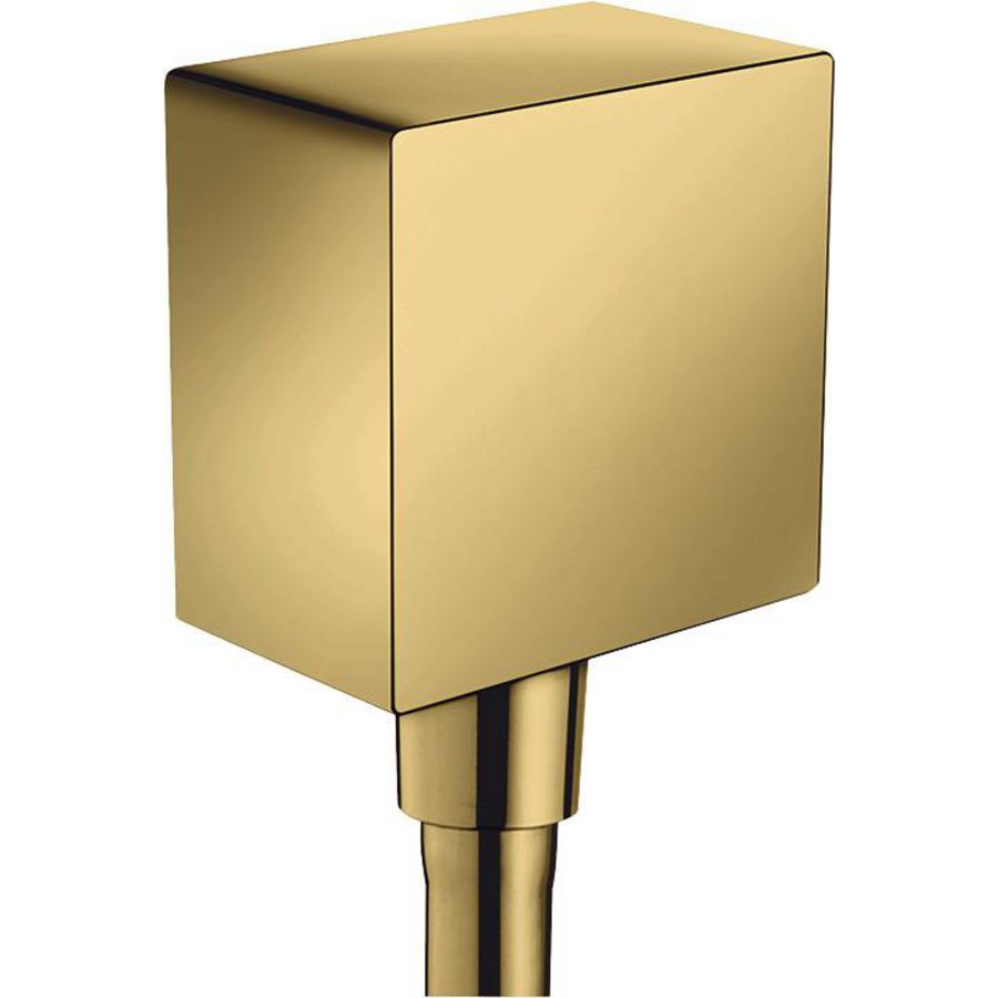Muuraansluitbocht Fixfit Square met terugslagklep 26455990 polished gold optic