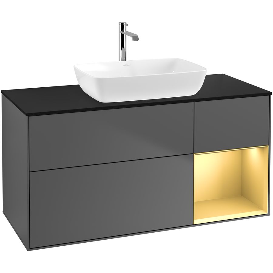 Wastafelonderkast Finion 1200x603x501mm Antr. Matt Lacquer G832HFGK