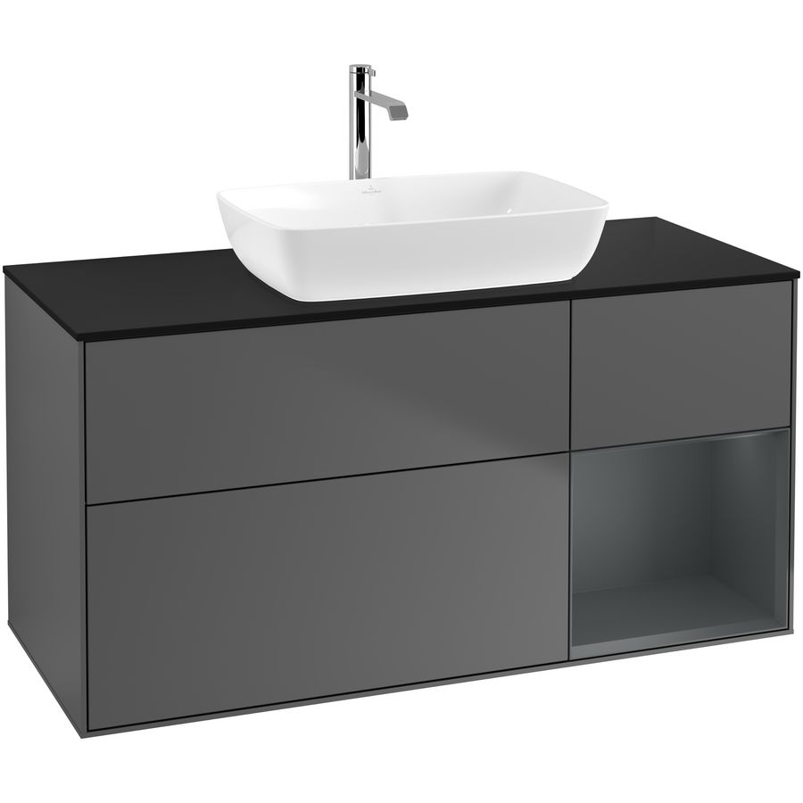 Wastafelonderkast Finion 1200x603x501mm Antr. Matt Lacquer G832HGGK