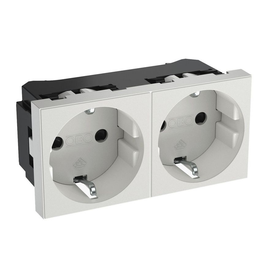 Socket 0gr. double protective cont. 90x45x42 Poly Eco mat Zu