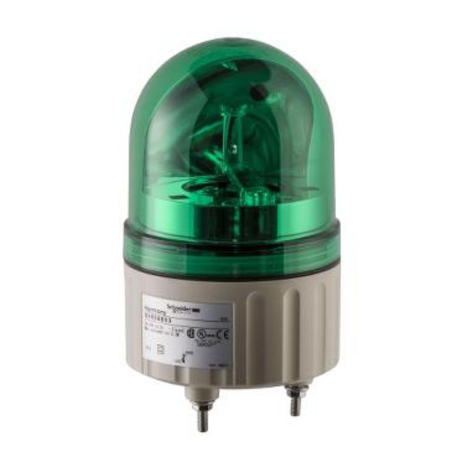 Voorbedrade draaiende spiegel Ø84mm 24V Groen