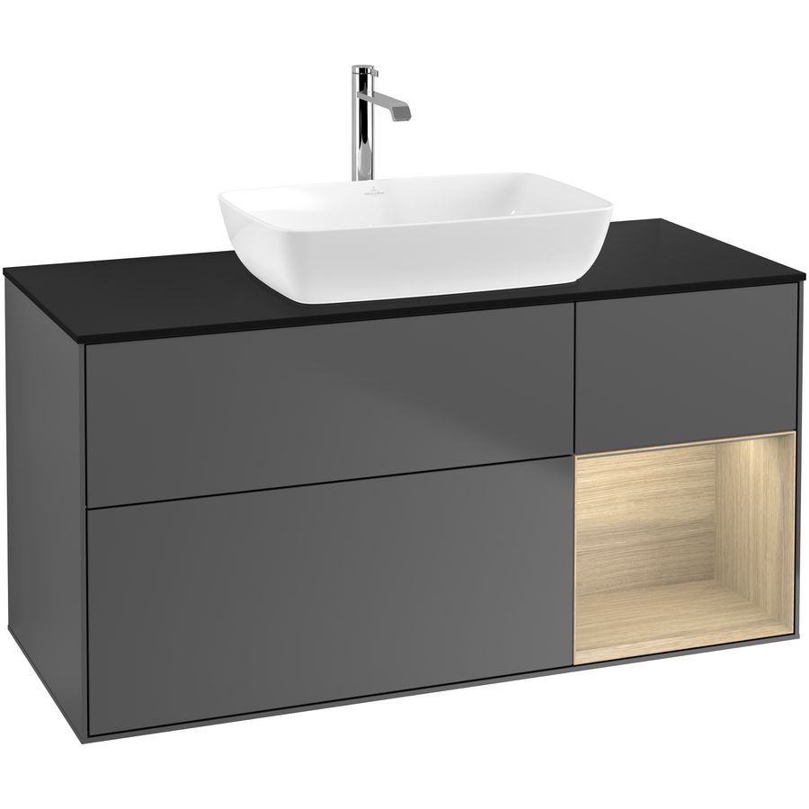 Wastafelonderkast Finion 1200x603x501mm Antr. Matt Lacquer G832PCGK