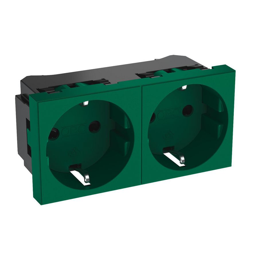 Socket 0gr. double protective cont. 90x45x42 Poly Eco mat gr