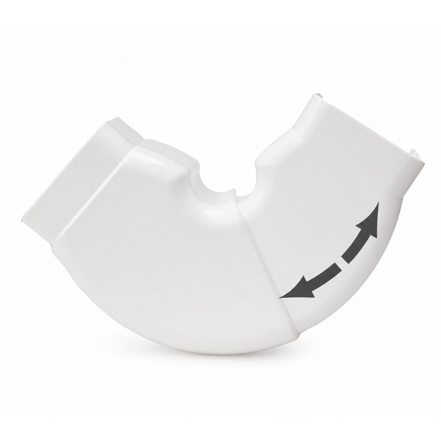 Beweegbare platte bocht 125x75mm (60°-120°) wit PVC RAL 9010