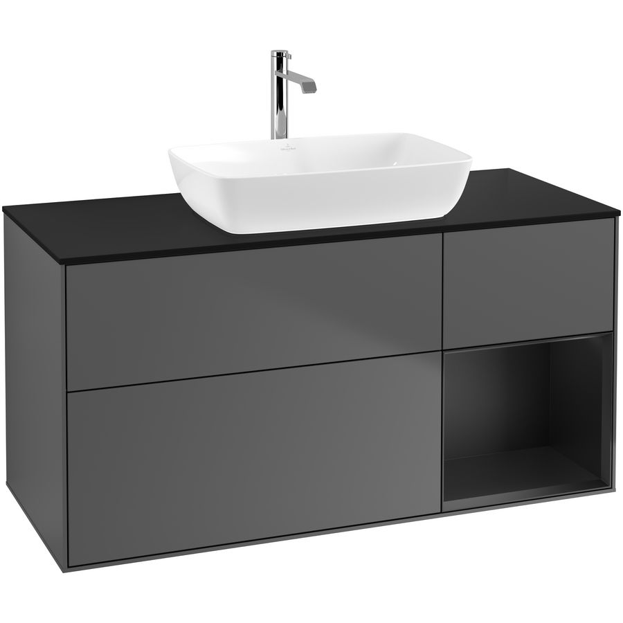 Wastafelonderkast Finion 1200x603x501mm Antr. Matt Lacquer G832PDGK