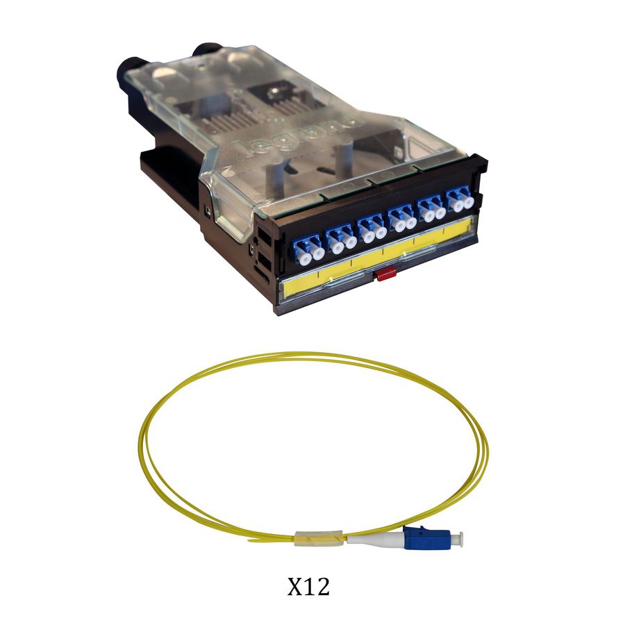 Cassette 6 LC duplex + 12 pigtails OS2 LCS3