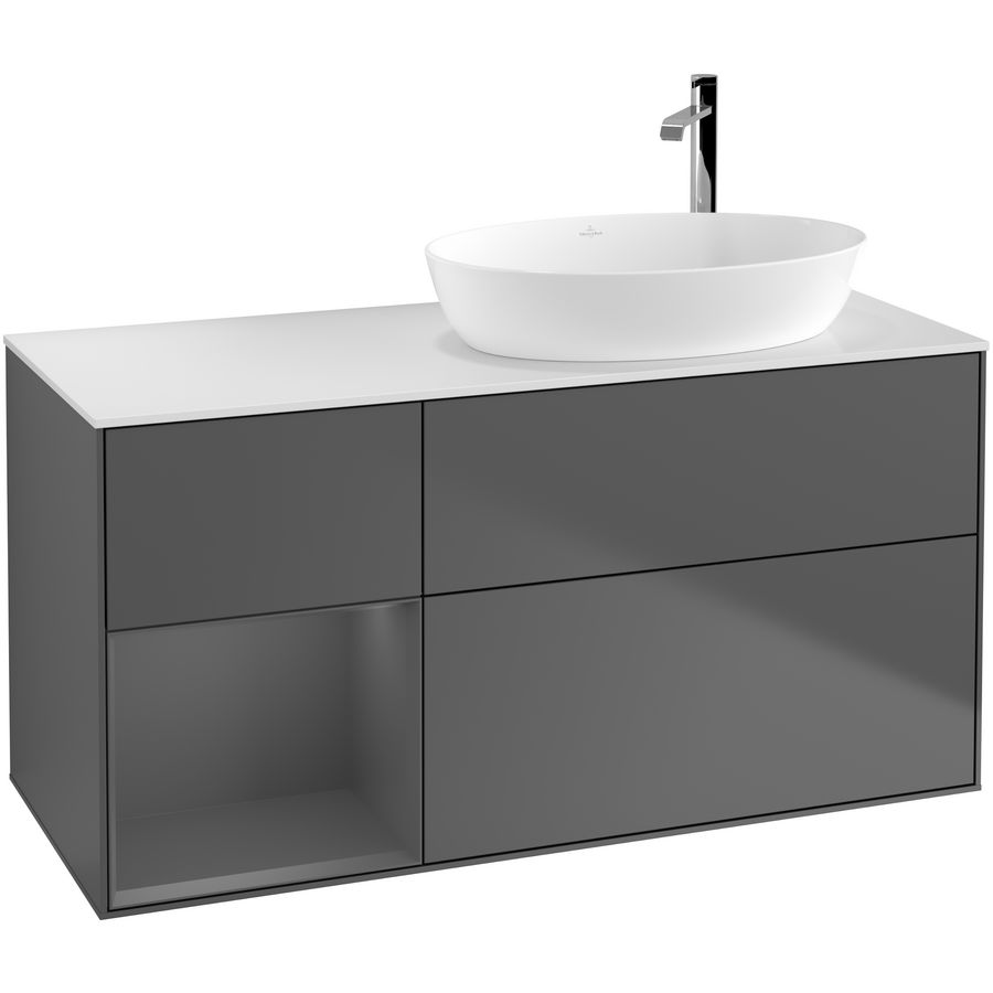 Wastafelonderkast Finion 1200x603x501mm Antr. Matt Lacquer G921GKGK