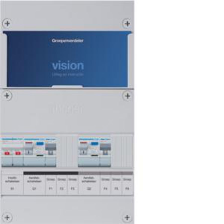 Groepenkast 2-groepenverdeler HS 2xALS 30mA 1-fase