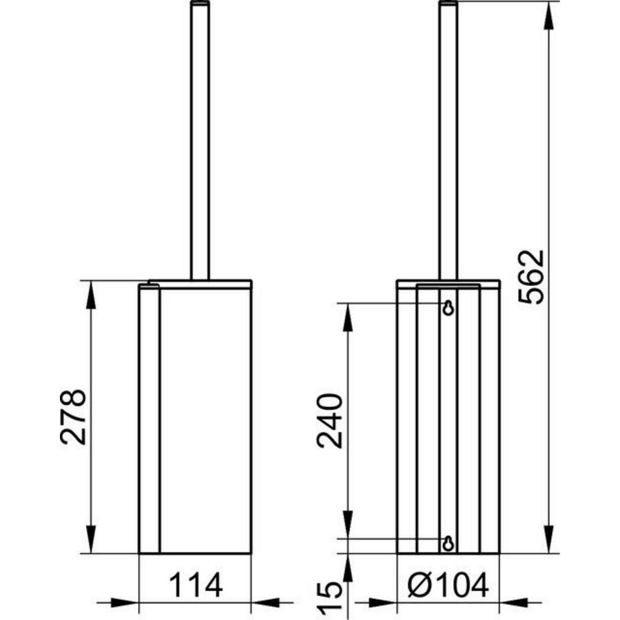 Plan Care closetborstelgarnituur verlengd chroom