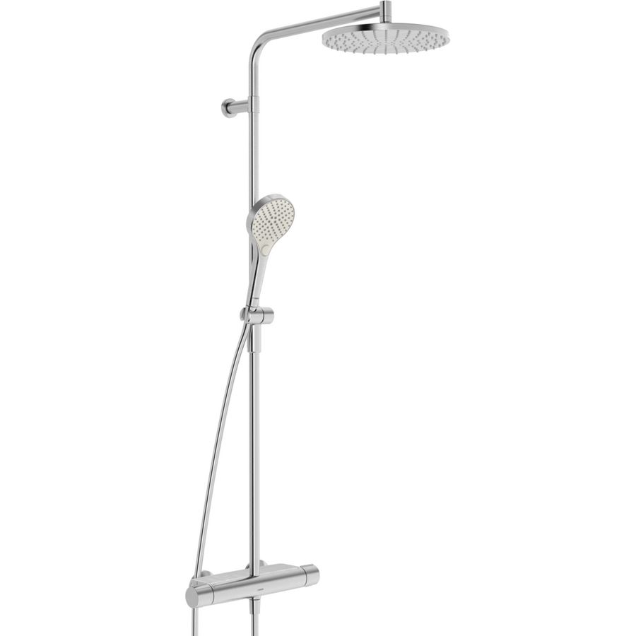 Regendouche kraan, Thermostatisch, Brass/Plastic, Roestvrij