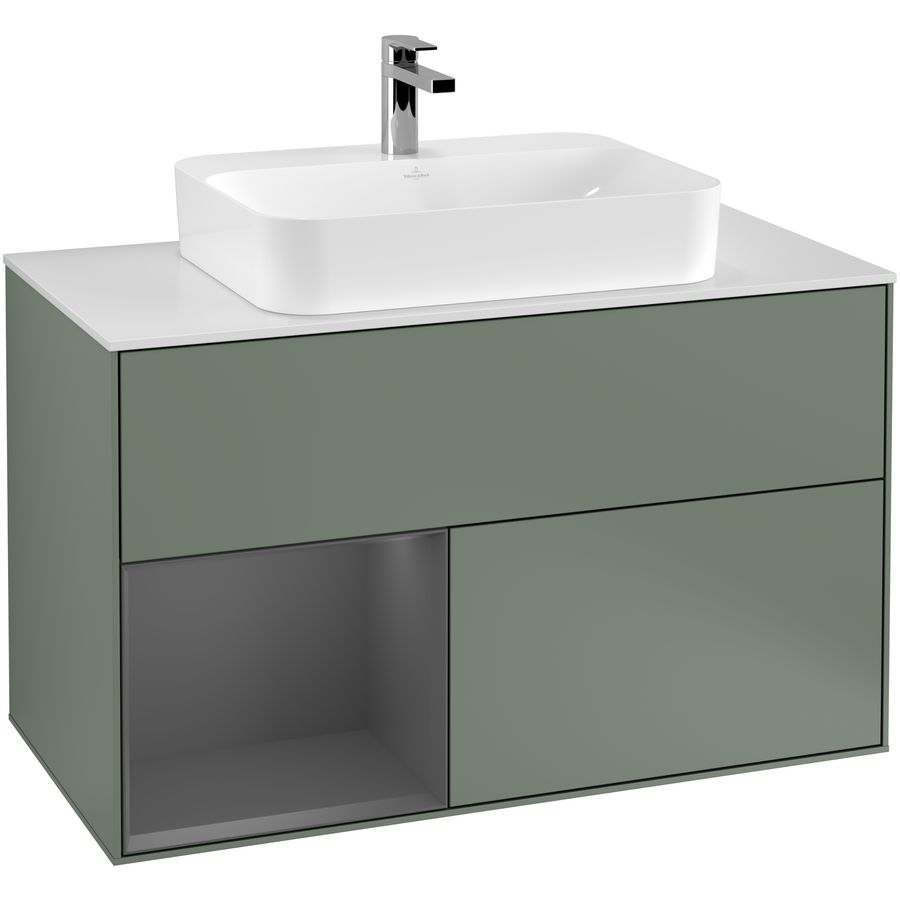 Wastafelonderkast Finion 1000x603x501mm Olive Matt Lacquer G361GKGM