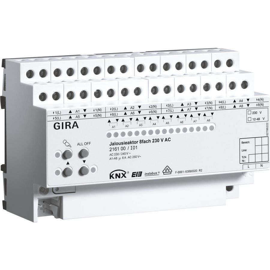 jaloezieactor 8-v AC 230 V hand KNX DIN-rail
