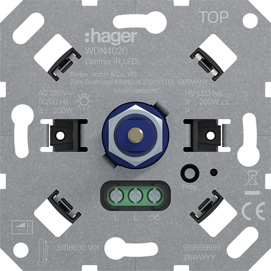 Universele draaidimmer, standaard