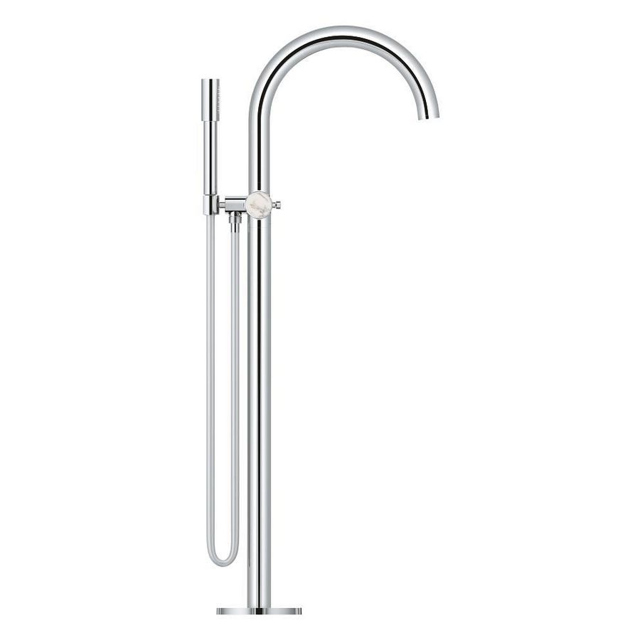 Atrio gekartelde knopgrepen vrijstaande badmengkraan chroom (Spa colors coll.)