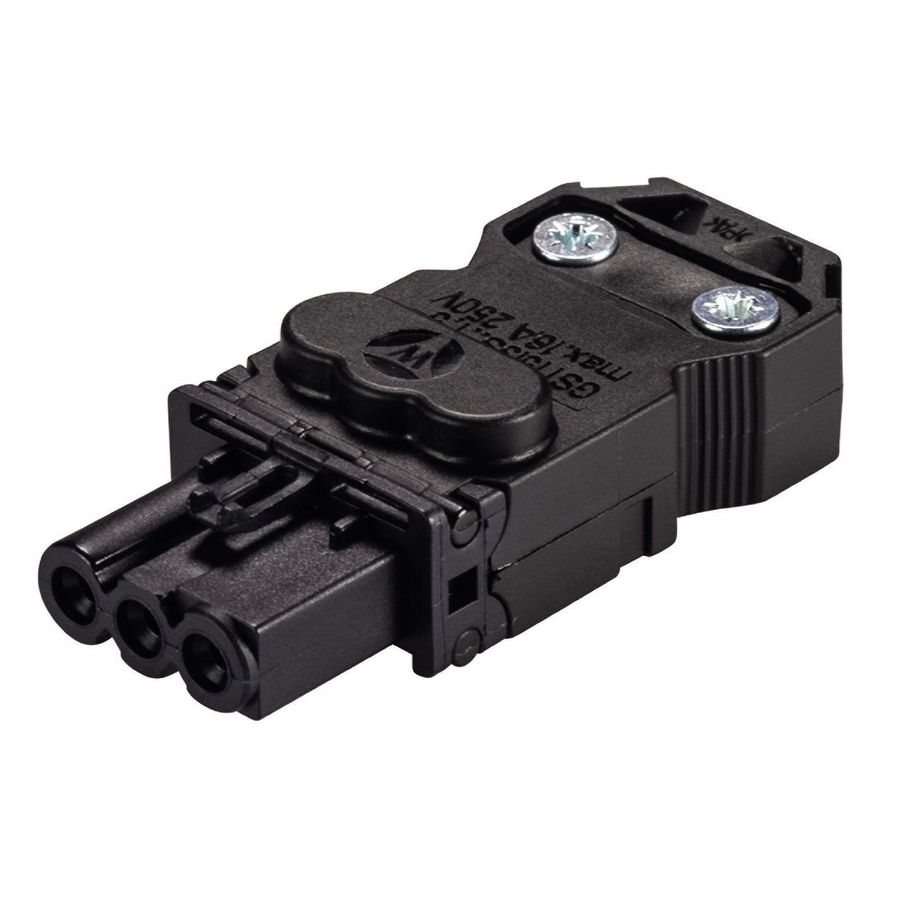 Kabelsteker GST15I3 female schroef zwart VVE=100