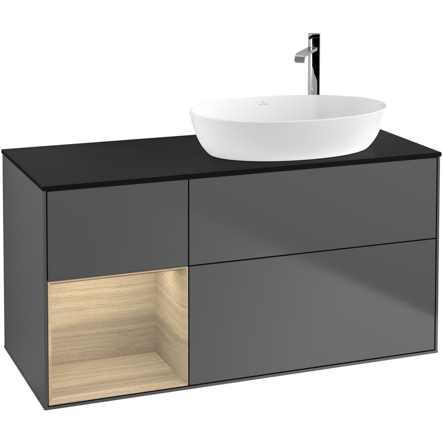 Wastafelonderkast Finion 1200x603x501mm Antr. Matt Lacquer G922PCGK
