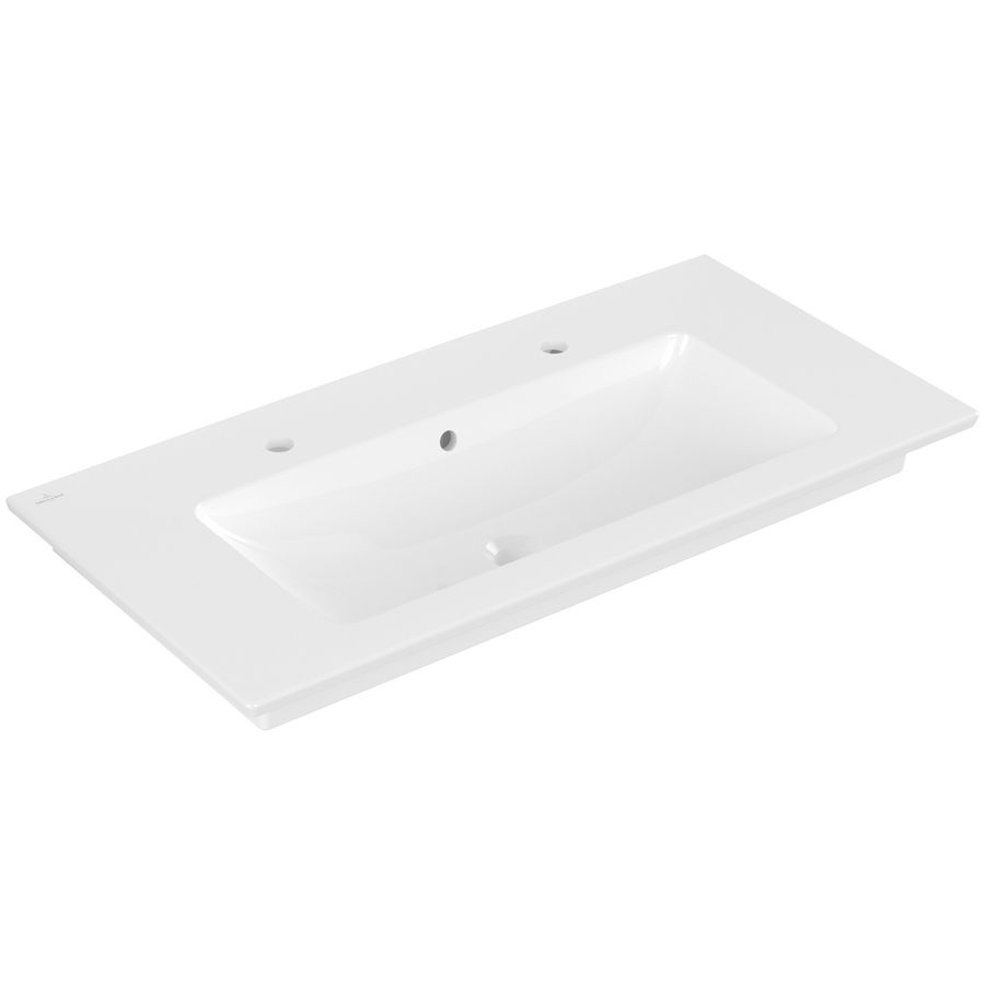 Venticello meubelwastafel 1000x500mm wit met 2x kraangat met overloop