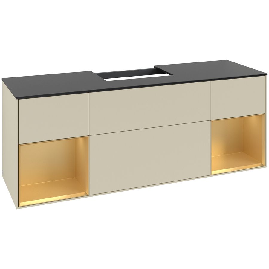 Wastafelonderkast Finion 1600x603x501mm S.Grey Matt Lacquer F212HFHJ