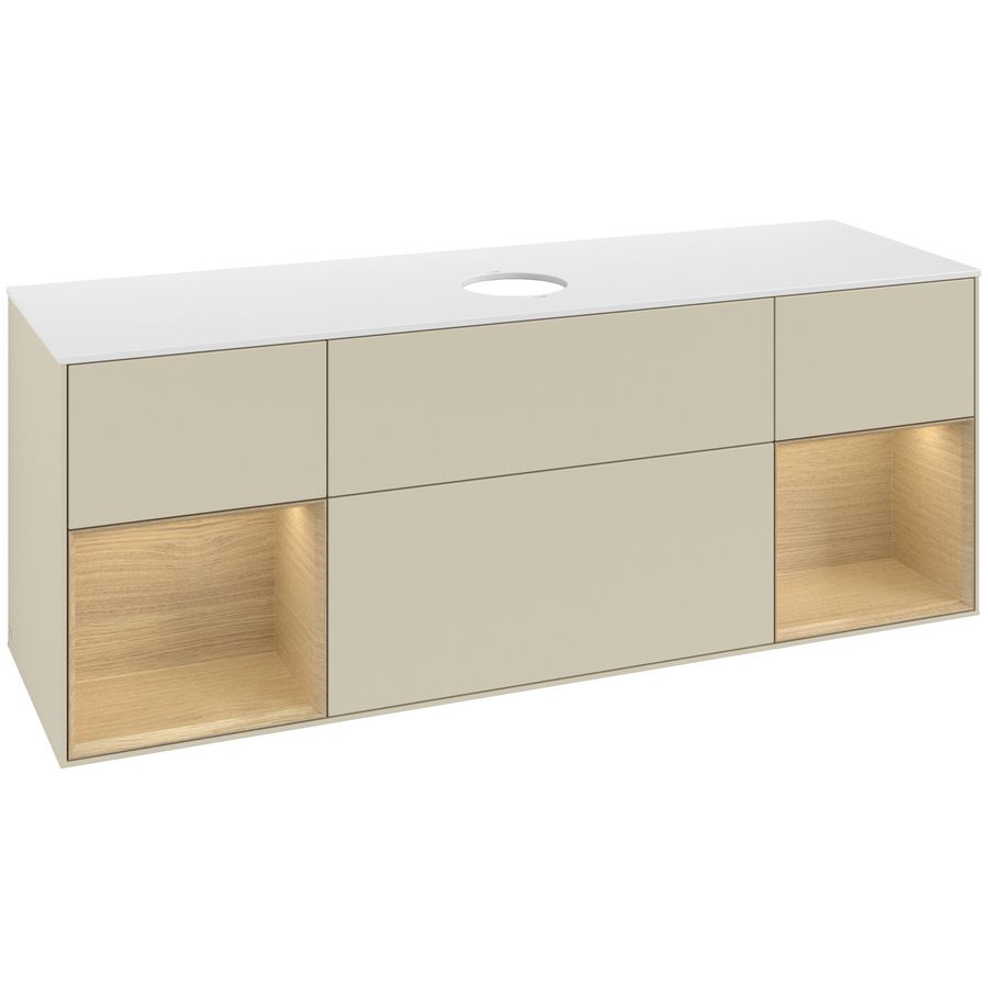 Wastafelonderkast Finion 1600x603x501mm S.Grey Matt Lacquer FD01PCHJ