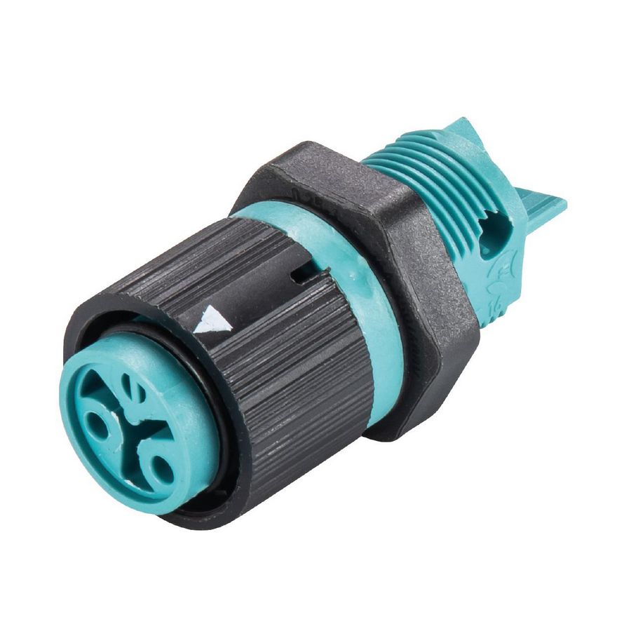 Schroef RST16I2 female chassis 2-polig turquoise VVE=100