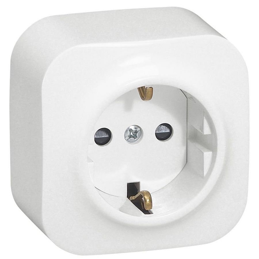 Wandcontactdoos 2P + A wit zonder KV Forix
