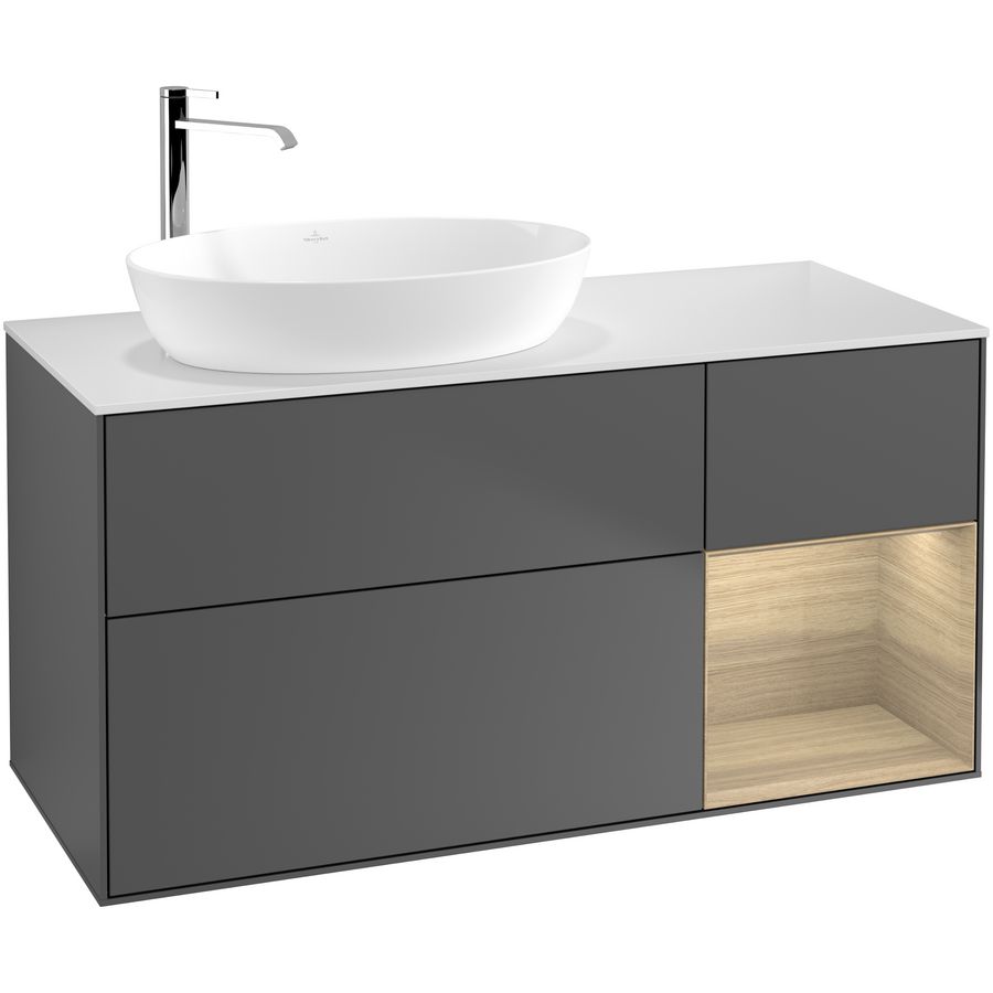 Wastafelonderkast Finion 1200x603x501mm Antr. Matt Lacquer G931PCGK