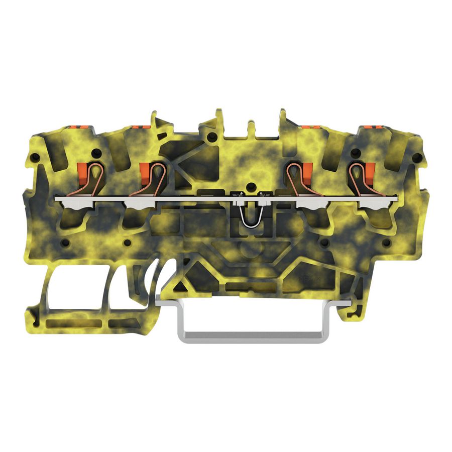 4-draads rijgklem Met Druk 1,5 mm² donkergrijs/geel VVE=100