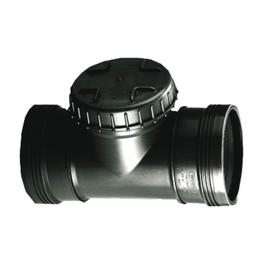 Wafix PP manchet ontstoppingsstuk+schroefdeksel 110mm SN8 zwart 2x mof