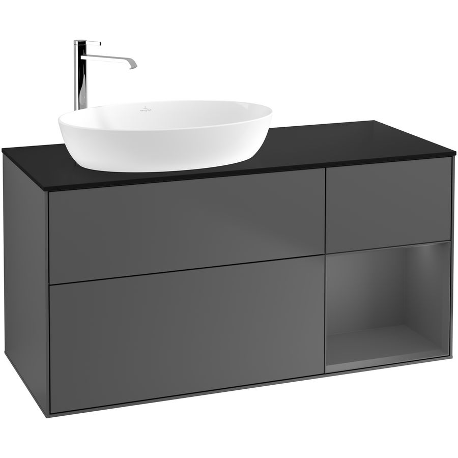Wastafelonderkast Finion 1200x603x501mm Antr. Matt Lacquer G932GKGK