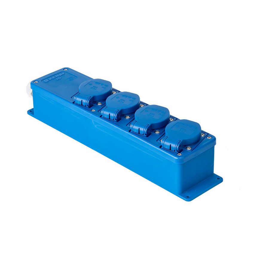 Snoercentrale 4-voudig 16A 250V penaarde blauw VVE=2
