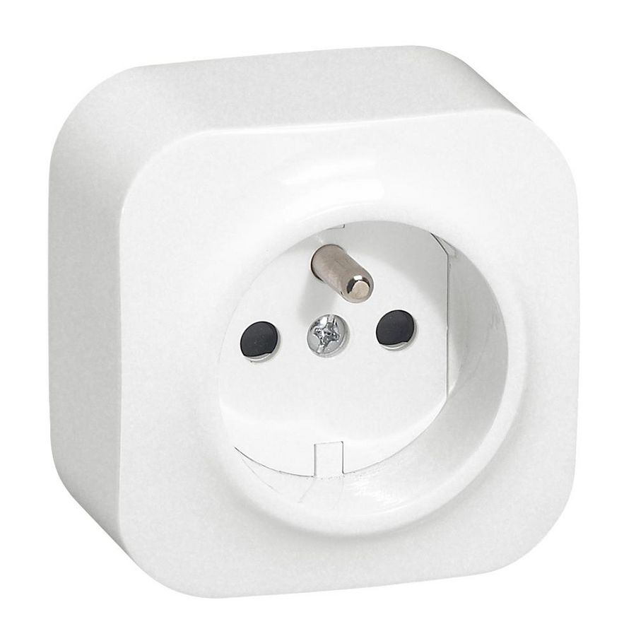 Wandcontactdoos 2P + A PA- wit met KV Forix