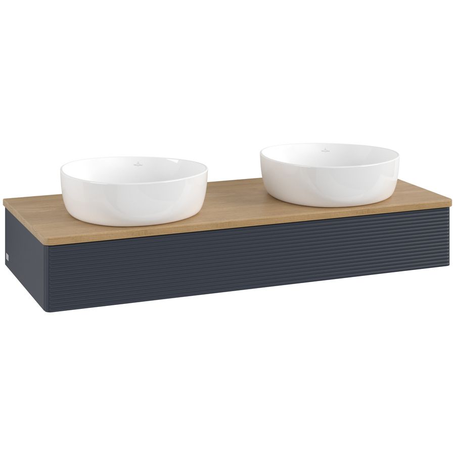 Wastafelonderkast Antao 1200x190x500mm Mid.Blue Matt Lacquer L13111HG