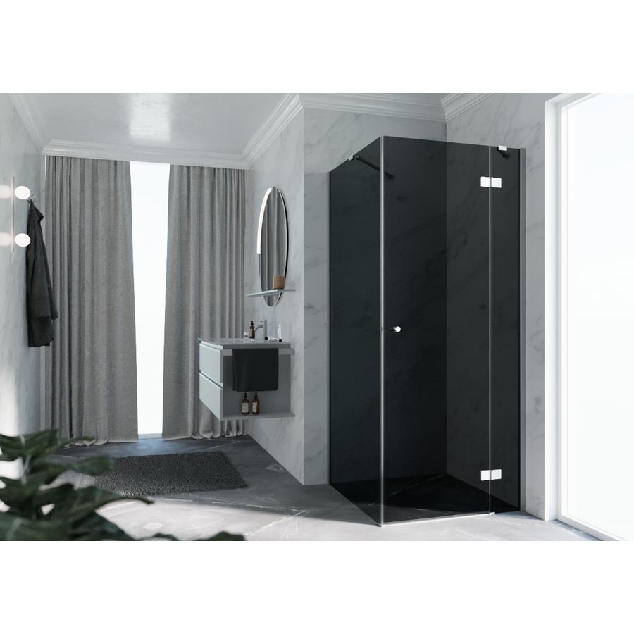 Draaideur NH -A/G tbv zijwand 100 links verst.970-990x2000mm glas grijs profielkleur matchroom