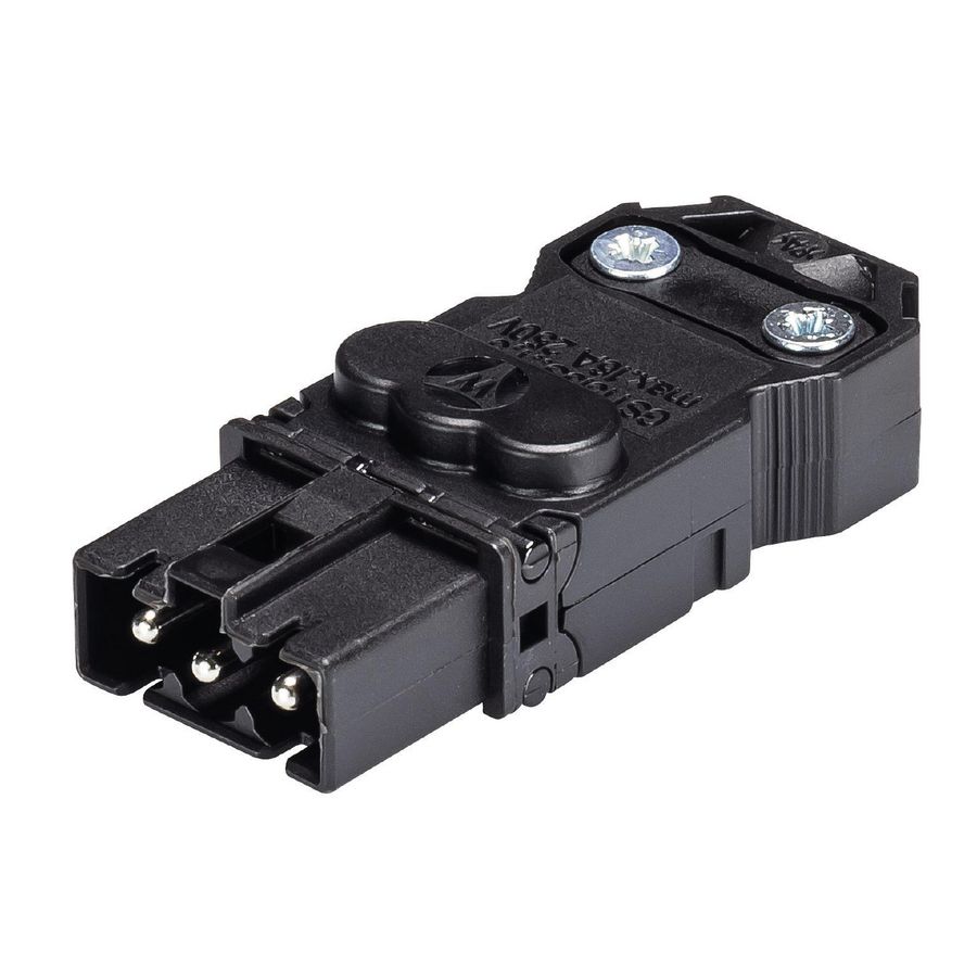 Kabelsteker GST15I3 male schroef zwart VVE=100