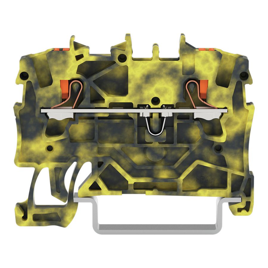 2-draads rijgklem Met Druk 1,5 mm² donkergrijs/geel VVE=100